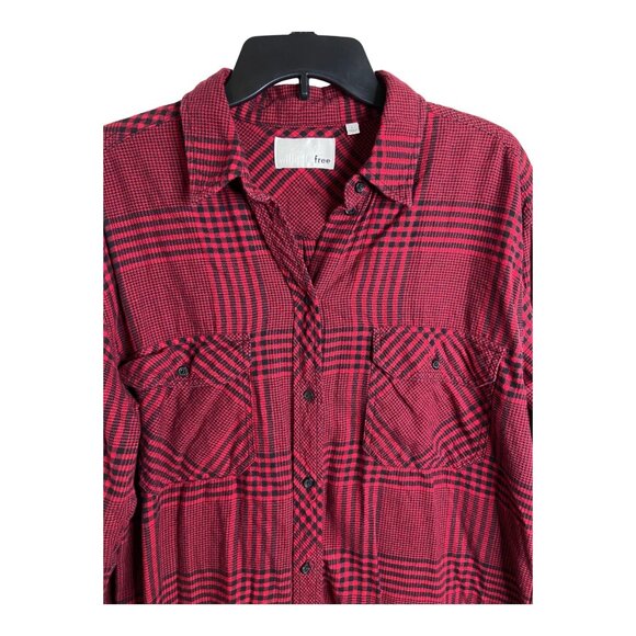 Ariztia Wilfred Free red flannel shirt dress button front large - Picture 8 of 10